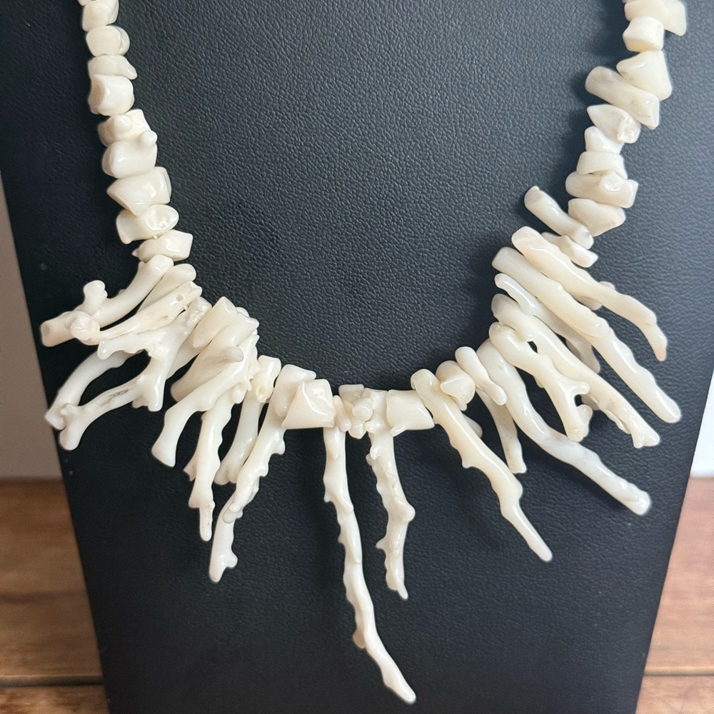 Vintage 925 White Coral Necklace